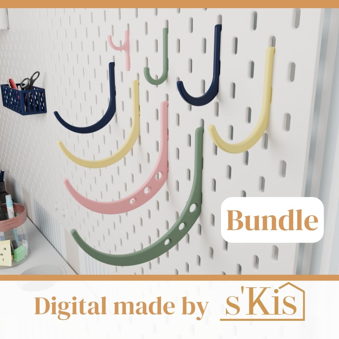 Stl Datei von Haken passend für des SKADIS IKEA Pegbord in verschienden Größen