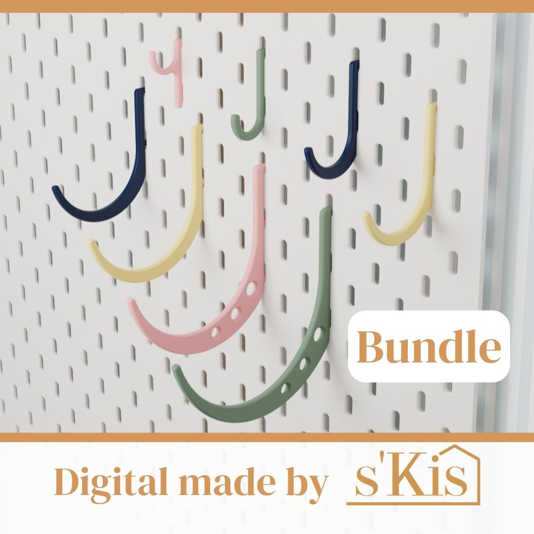 Stl Datei von Haken passend für des SKADIS IKEA Pegbord in verschienden Größen